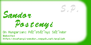 sandor postenyi business card